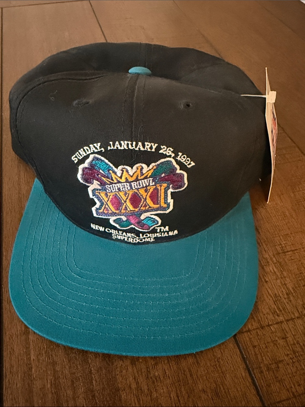 1997 Super Bowl XXXI Slide Back Hat New Orleans La Superdome